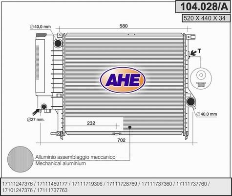 AHE 104.028/A - Radiators, Motora dzesēšanas sistēma ps1.lv