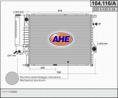 AHE 104.116/A - Radiators, Motora dzesēšanas sistēma ps1.lv