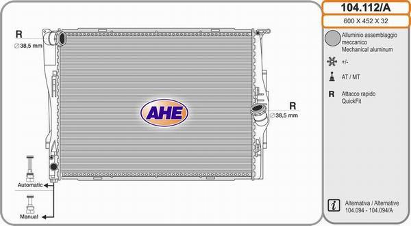 AHE 104.112/A - Radiators, Motora dzesēšanas sistēma ps1.lv