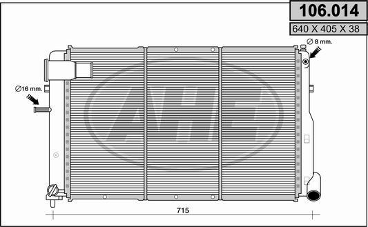 AHE 106014 - Radiators, Motora dzesēšanas sistēma ps1.lv