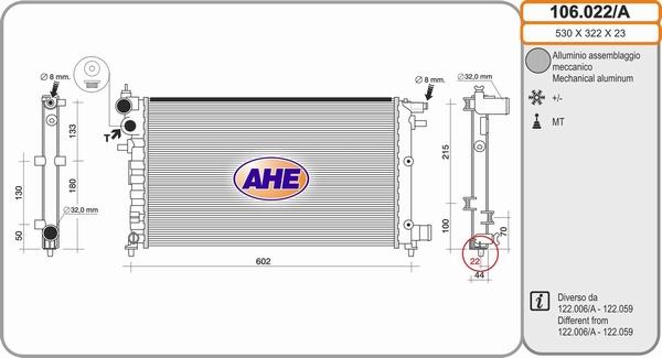 AHE 106.022/A - Radiators, Motora dzesēšanas sistēma ps1.lv