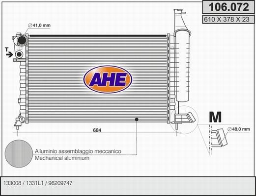 AHE 106.072 - Radiators, Motora dzesēšanas sistēma ps1.lv