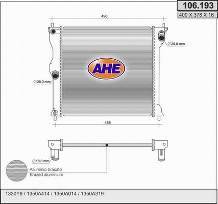 AHE 106.193 - Radiators, Motora dzesēšanas sistēma ps1.lv