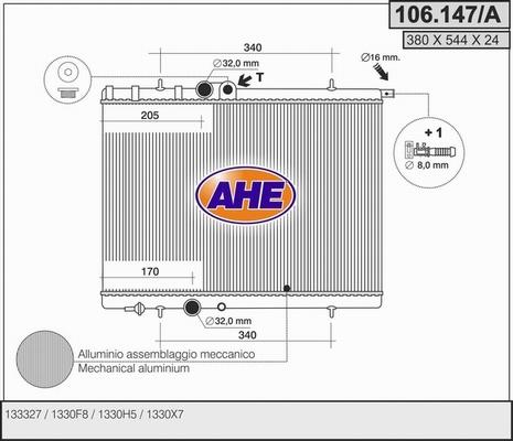 AHE 106.147/A - Radiators, Motora dzesēšanas sistēma ps1.lv