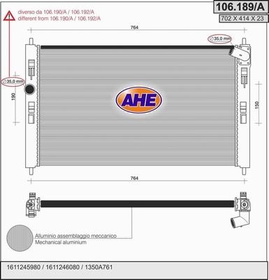 AHE 106.189/A - Radiators, Motora dzesēšanas sistēma ps1.lv