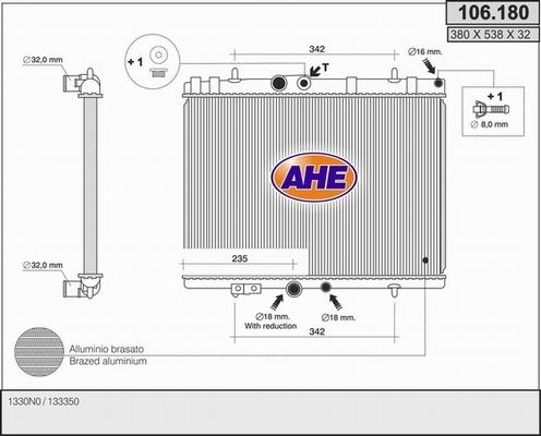 AHE 106.180 - Radiators, Motora dzesēšanas sistēma ps1.lv