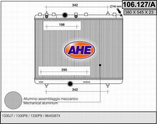 AHE 106.127/A - Radiators, Motora dzesēšanas sistēma ps1.lv