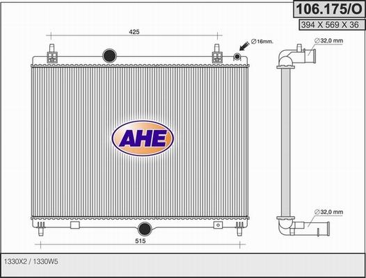 AHE 106.175/O - Radiators, Motora dzesēšanas sistēma ps1.lv