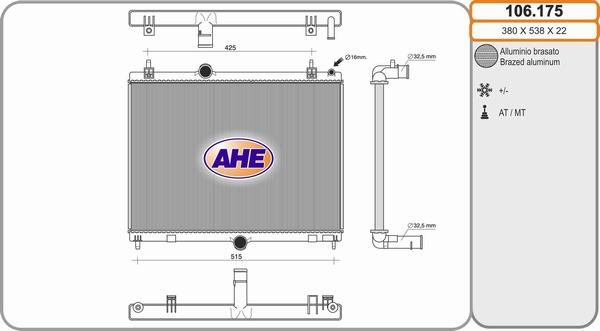 AHE 106.175 - Radiators, Motora dzesēšanas sistēma ps1.lv