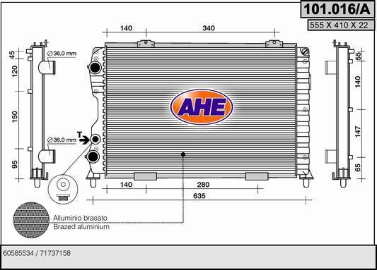 AHE 101.016/A - Radiators, Motora dzesēšanas sistēma ps1.lv