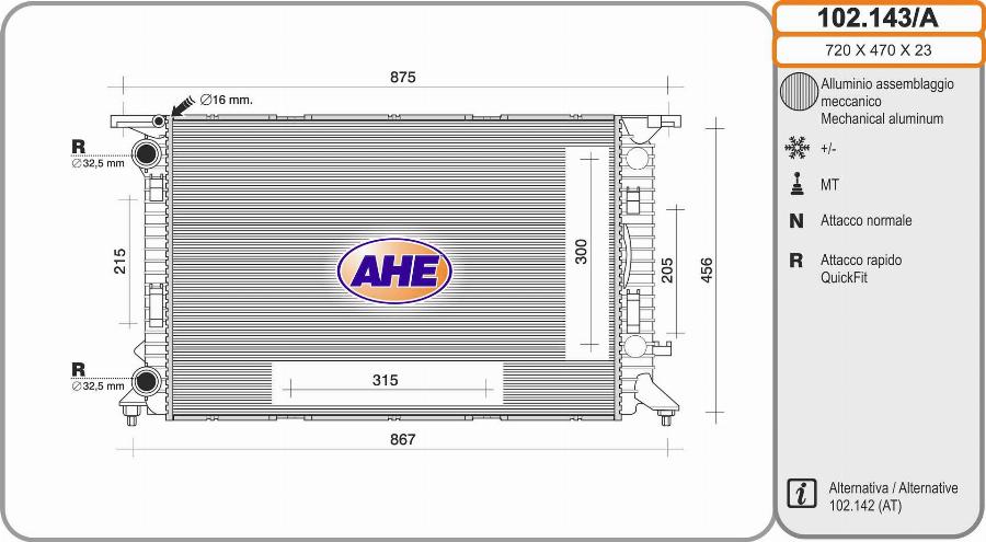 AHE 102.143/A - Radiators, Motora dzesēšanas sistēma ps1.lv