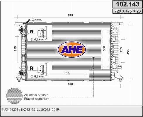 AHE 102.143 - Radiators, Motora dzesēšanas sistēma ps1.lv