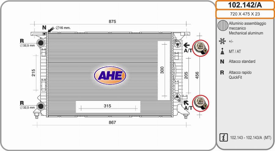 AHE 102.142/A - Radiators, Motora dzesēšanas sistēma ps1.lv