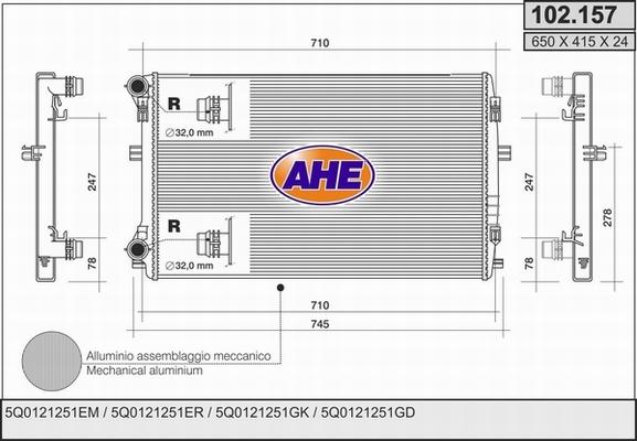 AHE 102.157 - Radiators, Motora dzesēšanas sistēma ps1.lv