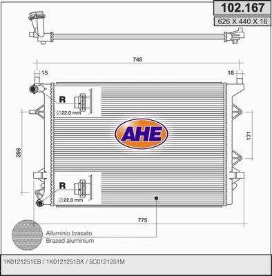 AHE 102.167 - Radiators, Motora dzesēšanas sistēma ps1.lv