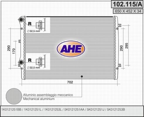 AHE 102.115/A - Radiators, Motora dzesēšanas sistēma ps1.lv