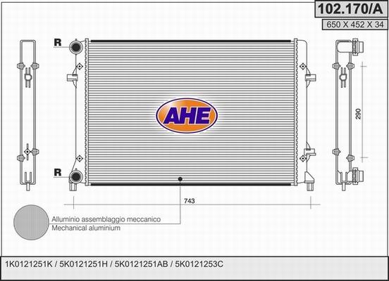 AHE 102.170/A - Radiators, Motora dzesēšanas sistēma ps1.lv