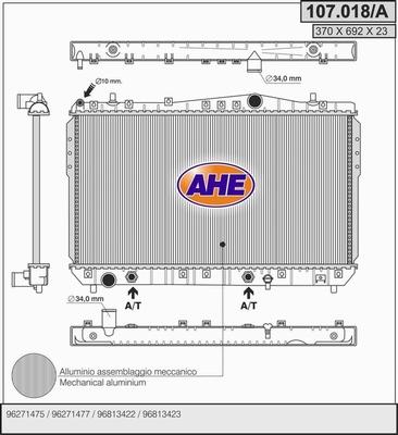 AHE 107.018/A - Radiators, Motora dzesēšanas sistēma ps1.lv