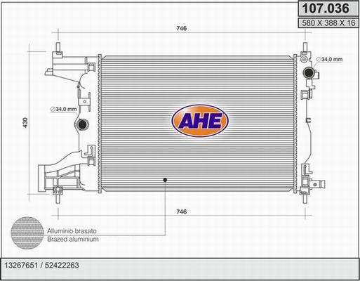 AHE 107.036 - Radiators, Motora dzesēšanas sistēma ps1.lv