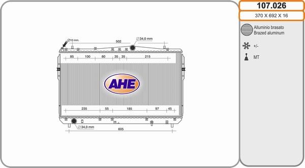 AHE 107.026 - Radiators, Motora dzesēšanas sistēma ps1.lv