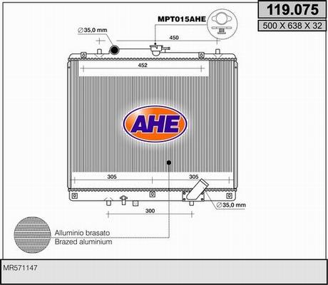 AHE 119.075 - Radiators, Motora dzesēšanas sistēma ps1.lv