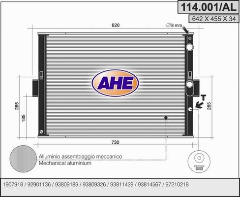 AHE 114.001AL - Radiators, Motora dzesēšanas sistēma ps1.lv