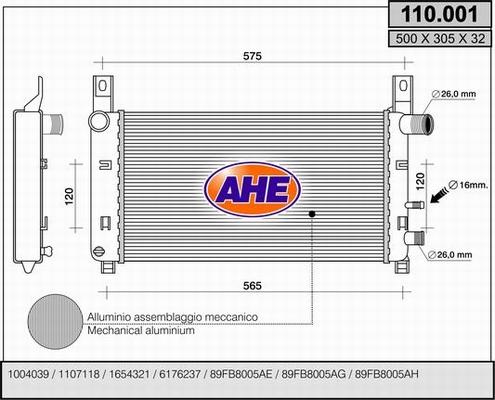 AHE 110.001 - Radiators, Motora dzesēšanas sistēma ps1.lv