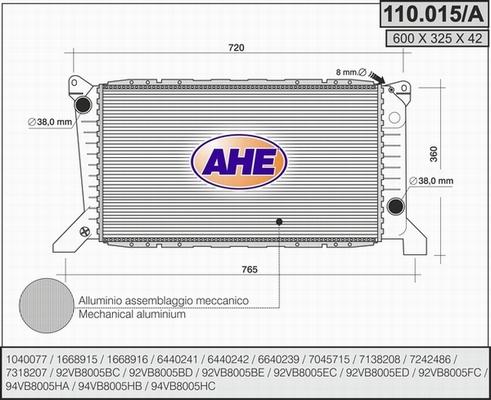 AHE 110.015/A - Radiators, Motora dzesēšanas sistēma ps1.lv