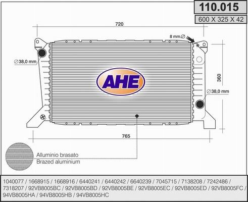 AHE 110.015 - Radiators, Motora dzesēšanas sistēma ps1.lv