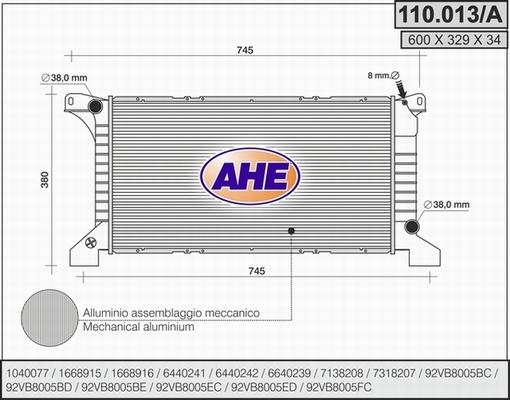 AHE 110.013/A - Radiators, Motora dzesēšanas sistēma ps1.lv