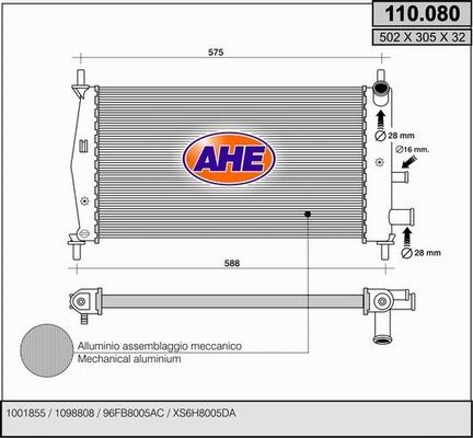 AHE 110.080 - Radiators, Motora dzesēšanas sistēma ps1.lv