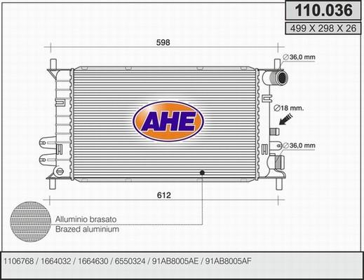 AHE 110.036 - Radiators, Motora dzesēšanas sistēma ps1.lv