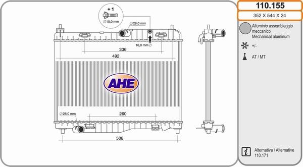 AHE 110.155 - Radiators, Motora dzesēšanas sistēma ps1.lv