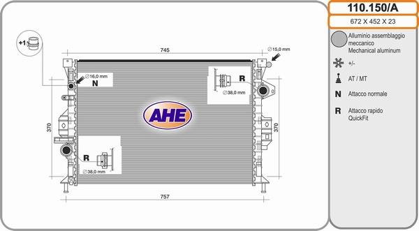 AHE 110.150/A - Radiators, Motora dzesēšanas sistēma ps1.lv