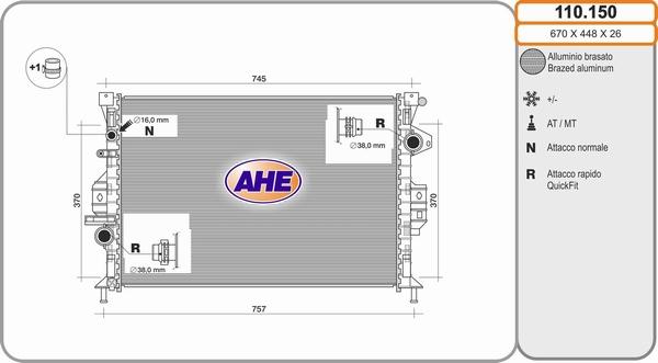 AHE 110.150 - Radiators, Motora dzesēšanas sistēma ps1.lv