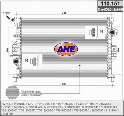 AHE 110.151 - Radiators, Motora dzesēšanas sistēma ps1.lv