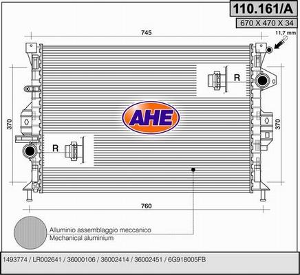 AHE 110.161/A - Radiators, Motora dzesēšanas sistēma ps1.lv