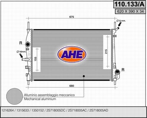 AHE 110.133/A - Radiators, Motora dzesēšanas sistēma ps1.lv