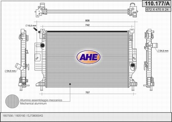 AHE 110.177/A - Radiators, Motora dzesēšanas sistēma ps1.lv