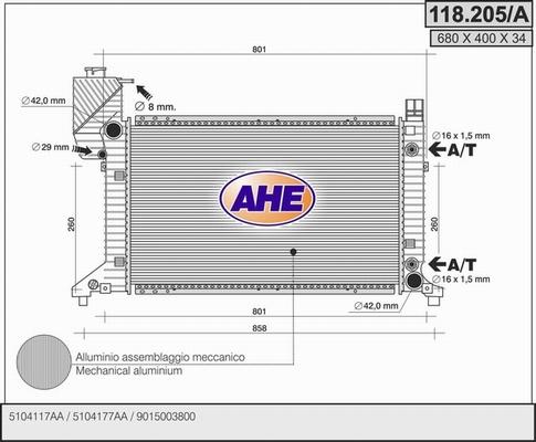 AHE 118.205/A - Radiators, Motora dzesēšanas sistēma ps1.lv