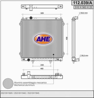 AHE 112.039/A - Radiators, Motora dzesēšanas sistēma ps1.lv