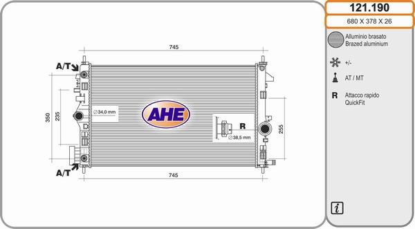 AHE 121.190 - Radiators, Motora dzesēšanas sistēma ps1.lv