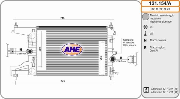 AHE 121.154/A - Radiators, Motora dzesēšanas sistēma ps1.lv