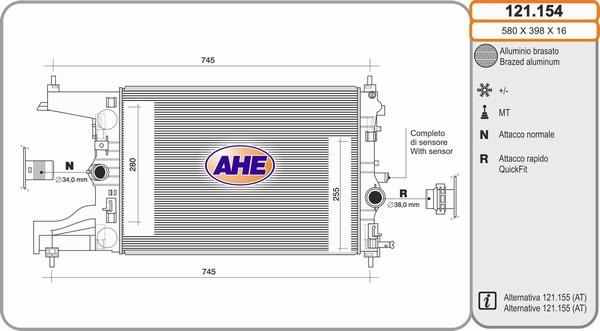 AHE 121.154 - Radiators, Motora dzesēšanas sistēma ps1.lv