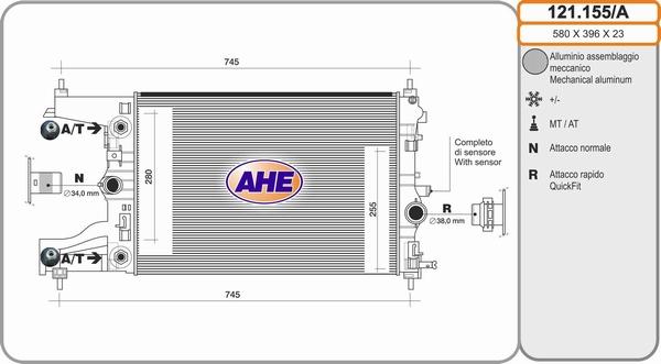 AHE 121155/A - Radiators, Motora dzesēšanas sistēma ps1.lv