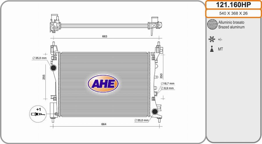 AHE 121.160HP - Radiators, Motora dzesēšanas sistēma ps1.lv