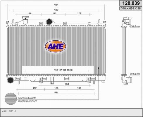 AHE 128.039 - Radiators, Motora dzesēšanas sistēma ps1.lv