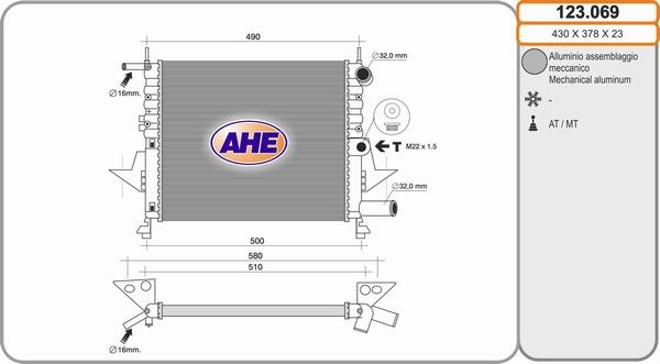 AHE 123.069 - Radiators, Motora dzesēšanas sistēma ps1.lv