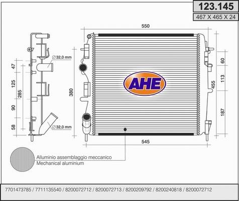 AHE 123.145 - Radiators, Motora dzesēšanas sistēma ps1.lv