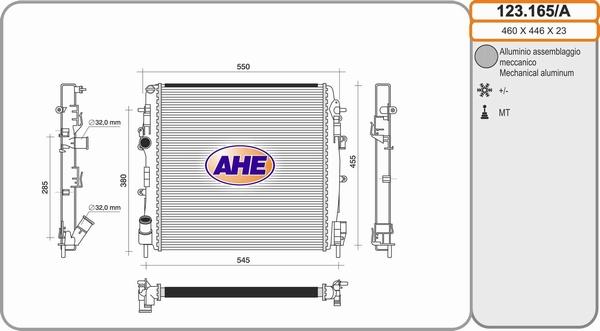 AHE 123.165/A - Radiators, Motora dzesēšanas sistēma ps1.lv